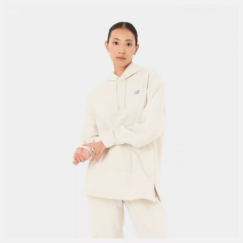 【New Balance】連帽上衣 長袖上衣 女 帽T 米白色 美版_WT43115LIN-F