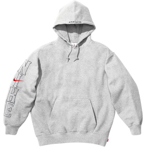 NIKE 耐吉 Supreme 24SS x Nike Hooded Sweatshirt Heather Grey 帽踢 灰色 聯名 FQ0759-063