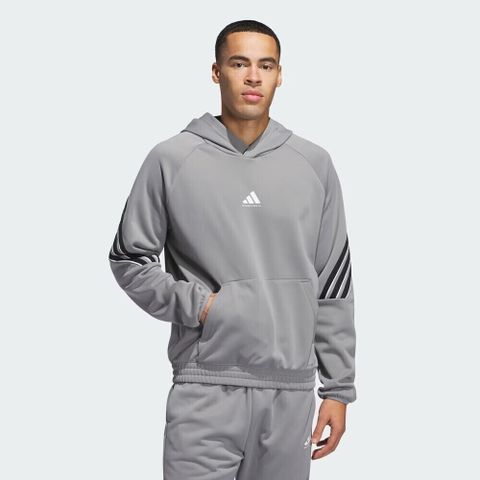 【ADIDAS】CRAZYWARM SWEAT 連帽上衣 男款 帽T 保暖 灰色-JN2492