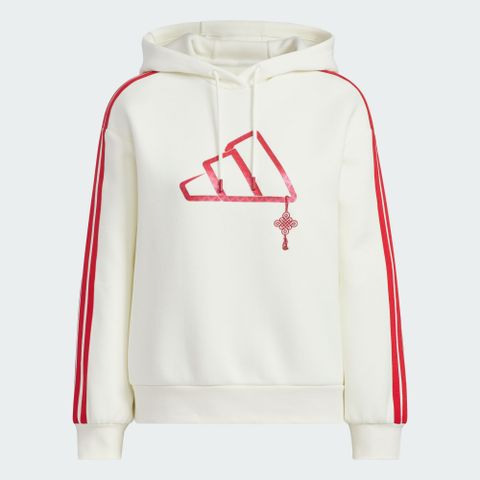 【ADIDAS】CW HOODY 連帽上衣 女款 帽T 白色 新年 蛇年-JZ1638