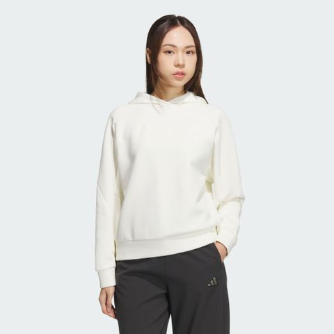 【ADIDAS】MT HOODY 連帽上衣 女 白色-JM8793