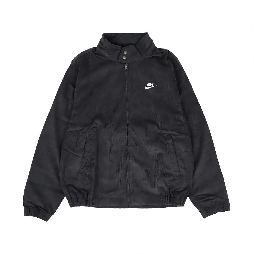 NIKE 耐吉 外套 NSW Club Harrington 男款 黑 立領 燈芯絨 刺繡 夾克 風衣 FZ0632-010