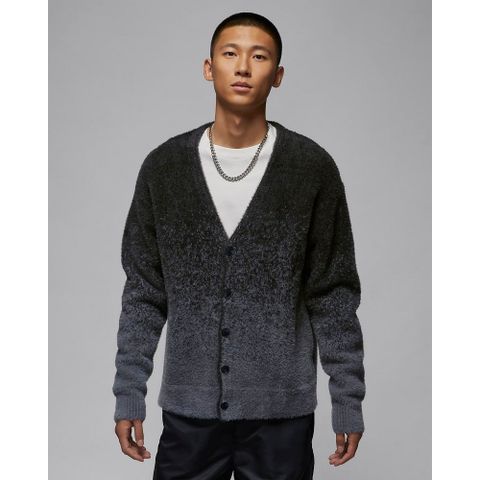 NIKE 耐吉 AS M J AIR JDN CARDIGAN 男 長袖上衣 喬丹 針織外套 黑灰色-FV7427070