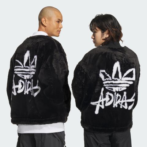 ADIDAS 愛迪達 N FUR JKT U 休閒外套 男女款 夾克 毛毛 保暖 黑色-JD3776