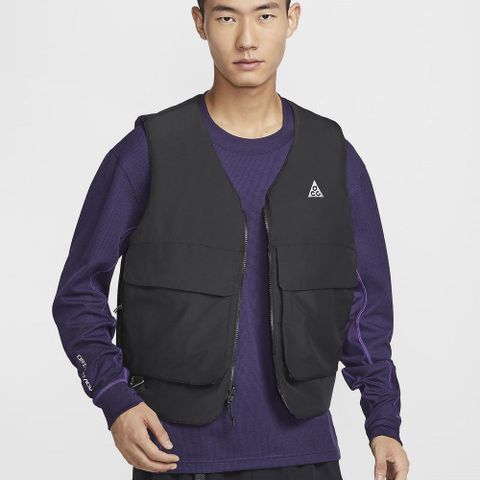 NIKE 耐吉 AS U ACG PRMLFT SKL PK RVRSBL 男女款 鋪棉背心 雙面兩穿 黑色 紫色-FV8695010