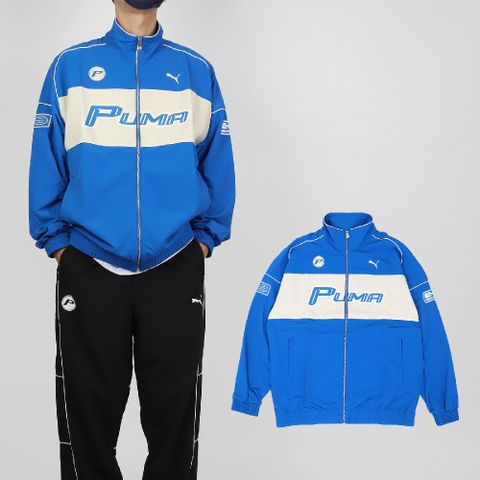 PUMA 彪馬 外套 SDS Relaxed Track 男款 藍 白 寬鬆 立領 賽車外套 夾克 62964358