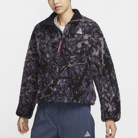 NIKE 耐吉 AS W ACG TFADV WNDPF CG FZ AOJ 女款 刷毛外套 羊羔絨 毛毛外套 保暖 黑紫色-FV7340573