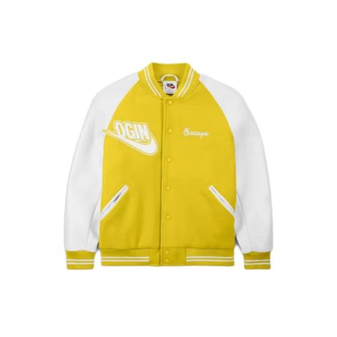 NIKE 耐吉 NIGO x Nike AS NRG Varsity Jacket Yellow 棒球外套 檸檬黃 聯名款 FV5671-735