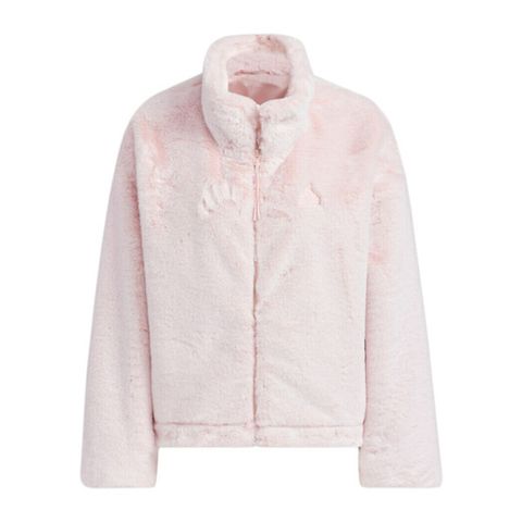 Adidas Warm JKT JJ1080 女 立領外套 運動外套 休閒穿搭 毛絨 保暖 粉紅