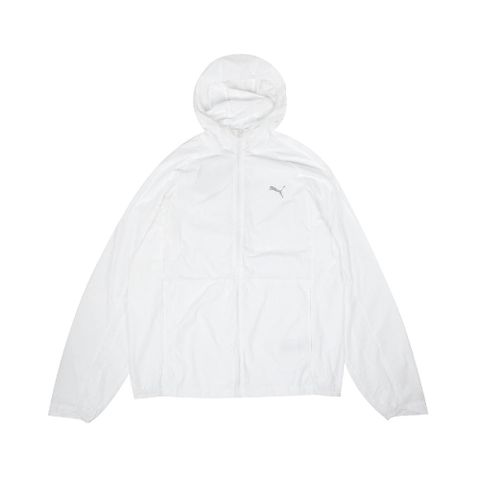 外套 Woven Running 男款 白 輕量 連帽外套 路跑 風衣 夾克  52798102