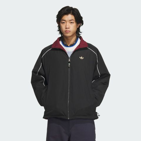【ADIDAS】LNY REV JACKET 休閒外套 男 立領 黑色 雙面穿-KA0821