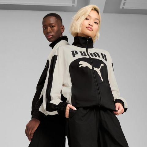 【PUMA】流行系列Future Archive立領外套(N) 休閒外套 男女 米白 黑色-62978651