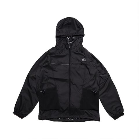 外套 Logo Windbreaker JKT 女款 紐巴倫 防風 風衣外套 連帽 收納 黑 白 WJ11590BK