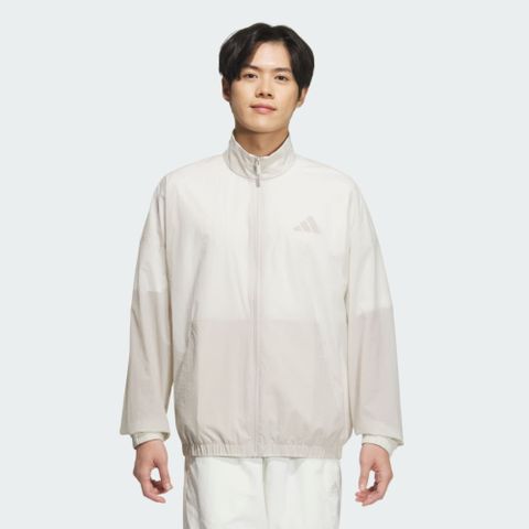 【ADIDAS】ST FL MH WV JKT 休閒外套 男 立領 米白色-JZ8410