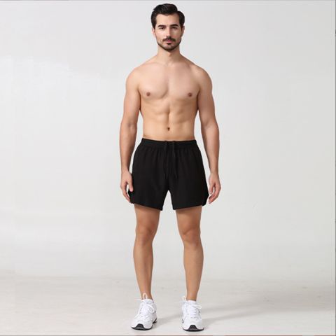 ROAR SPORT 健身運動男子跑步排汗快乾短褲 黑色