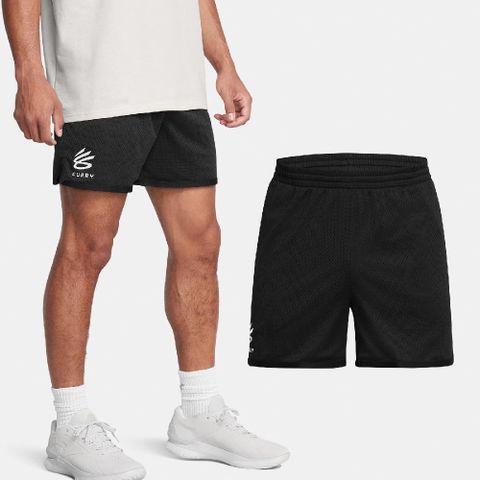 Under Armour 安德瑪 短褲 Curry Splash 男款 黑 針織 速乾 抽繩 咖哩 運動褲 球褲 褲子 UA 1387092001