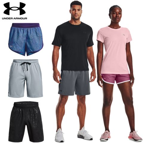 Under Armour 安德瑪 UA 男女款 LOGO短T/運動短褲 吸濕排汗(多款任選)