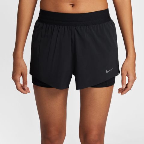 NIKE 耐吉 AS W NK SWIFT DF MR 2N1 SHRT 女 短褲 運動褲 黑色-HJ5377010