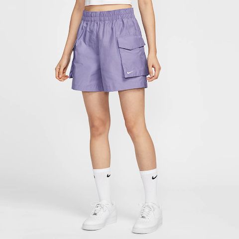 【NIKE】AS W NSW ESSNTL WVN HR 5” CRGO 女 短褲 工裝褲 紫色-HM6983527