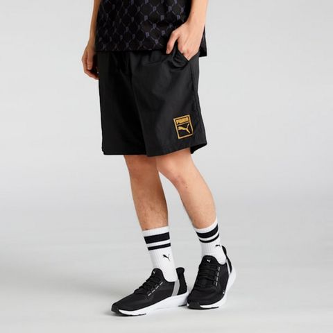 【PUMA】基本系列ESS Metallic短風褲(M) 短褲 男 黑色-68927301