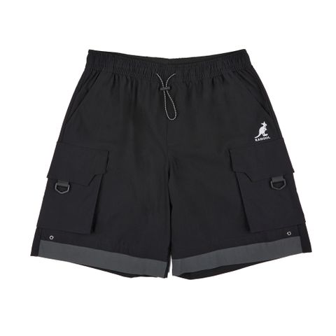 【KANGOL】立體多口袋褲 短褲 男女 黑色-6425152120