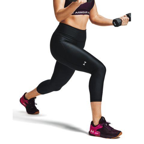 【UNDER ARMOUR】Armour HG九分褲 女 緊身運動褲 黑色-1365335-001