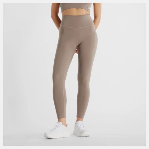 【New Balance】運動緊身褲 緊身長褲 女 快乾 奶茶色 卡其色_WP41124MS-F