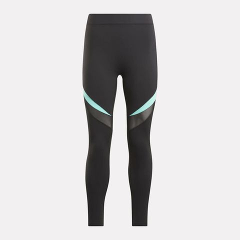 Reebok Lux Hr 7::8 Tight - Cb [100214642] 女 緊身褲 內搭 瑜珈 黑 水藍