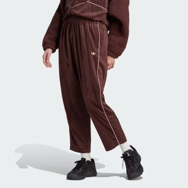 adidas Originals Adidas Pant II8083 女 長褲 運動 經典 復古 三葉草 休閒 燈芯絨 寬鬆 中腰 舒適 咖啡