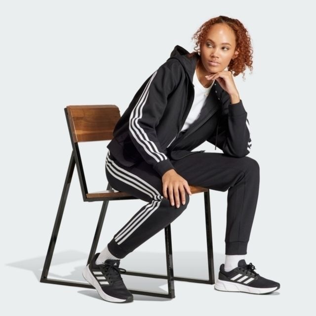 ADIDAS 愛迪達 Adidas W FI 3S REG PT IN9479 女 長褲 運動 休閒 復古 訓練 棉質 舒適 黑白