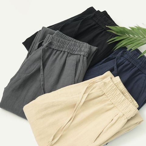 【CS22】日系復古輕薄寬鬆亞麻直筒褲(M-4XL) -1入