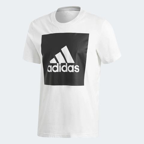 ADIDAS 愛迪達 ESS Box Logo Tee [B47358] 男 圓領 短袖 運動 休閒 舒適 棉T  白