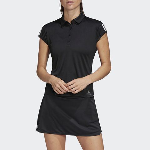 ADIDAS 愛迪達 Club 3 Str Polo [FK6985] 女 Polo衫 短袖 上衣 網球 吸濕 排汗  黑