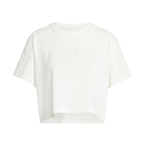 adidas Originals Adidas Firebird Tee [IY9510] 女 短版 短袖 上衣 運動 休閒 三葉草 寬鬆 舒適 白