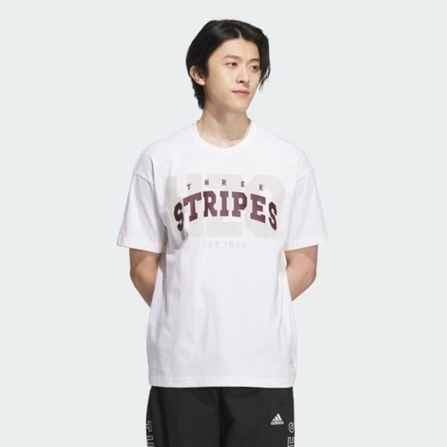 ADIDAS 愛迪達  CLG S/S TEE [JG8542] 男 短袖 上衣 T恤 運動 休閒 寬鬆 棉質 舒適 白