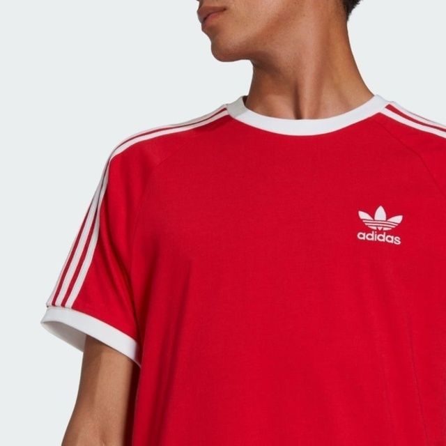 adidas Originals Adidas 3-Stripes Tee IA4852 男 短袖 上衣 T恤 運動 休閒 復古 撞色 三葉草 紅白