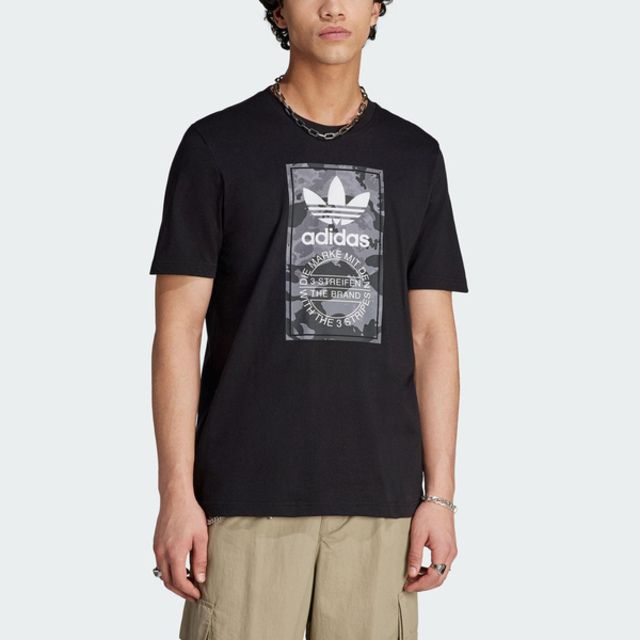 adidas Originals Adidas Camo Tongue Tee II8156 男 短袖 上衣 T恤 亞洲版 經典 休閒 迷彩 舒適 黑