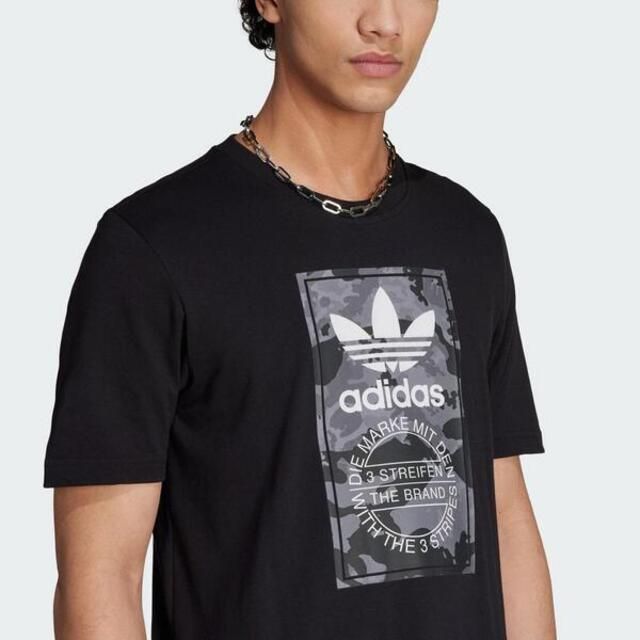 adidas Originals Adidas Camo Tongue Tee II8156 男 短袖 上衣 T恤 亞洲版 經典 休閒 迷彩 舒適 黑