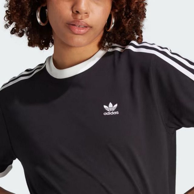 ADIDAS 愛迪達  3 Stripes Tee IK4049 女 短袖 上衣 T恤 運動 經典 復古 休閒 棉質 黑白