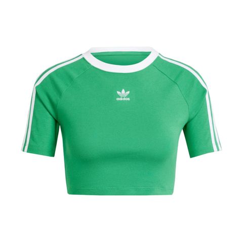 adidas Originals Adidas 3 S Baby Tee IP0666 女 短袖 短版 上衣 經典 休閒 三葉草 修身 流行 綠