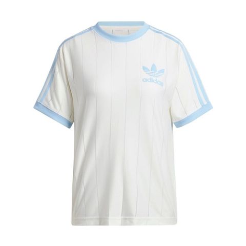 adidas Originals Adidas 3 Stripe Tee IR7469 女 短袖 上衣 運動 休閒 復古 三葉草 透視 穿搭 白 淺藍