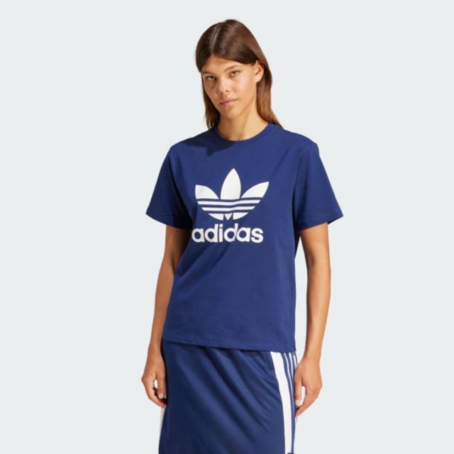 adidas Originals Adidas Trefoil Tee IR9537 女 短袖 上衣 T恤 運動 經典 休閒 三葉草 基本款 深藍