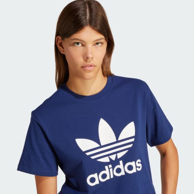 adidas Originals Adidas Trefoil Tee IR9537 女 短袖 上衣 T恤 運動 經典 休閒 三葉草 基本款 深藍