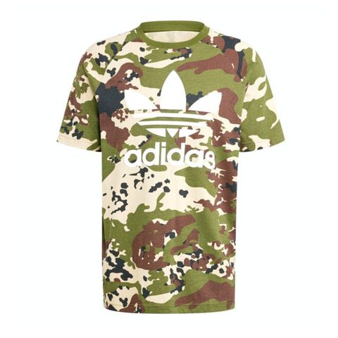 adidas Originals Adidas Camo Trefoil T IS0215 男 短袖 上衣 T恤 迷彩印花 經典 三葉草 棉質 綠