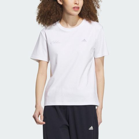 ADIDAS 愛迪達 RCO GFX Tee IP7097 女 短袖 上衣 T恤 亞洲版 運動 訓練 兩側開衩 棉質 白