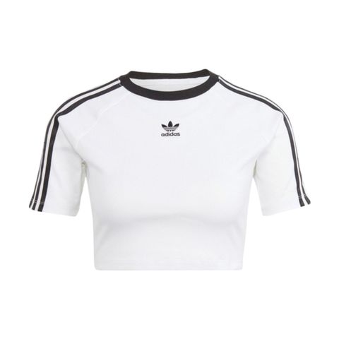 adidas Originals Adidas 3 S Baby Tee IP0662 女 短版 短袖 上衣 運動 休閒 復古 三葉草 修身 白黑