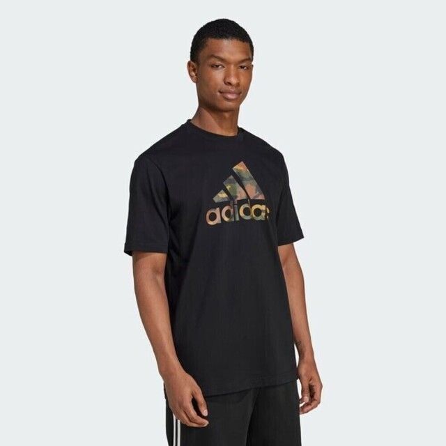 ADIDAS 愛迪達  M Camo Bos T IW2671 男 短袖 上衣 T恤 運動 休閒 迷彩LOGO 基本款 黑