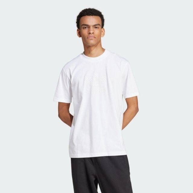 adidas Originals Adidas Mono Tee IZ2526 男 短袖 上衣 T恤 運動 休閒 三葉草 棉質 簡約 白