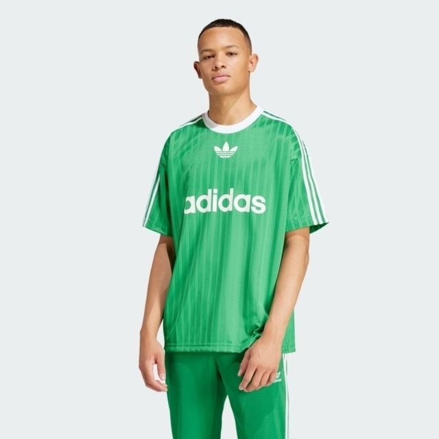 adidas Originals Adidas Adicolor Poly T IM9457 男 短袖 上衣 運動 休閒 寬鬆 復古 三葉草 綠