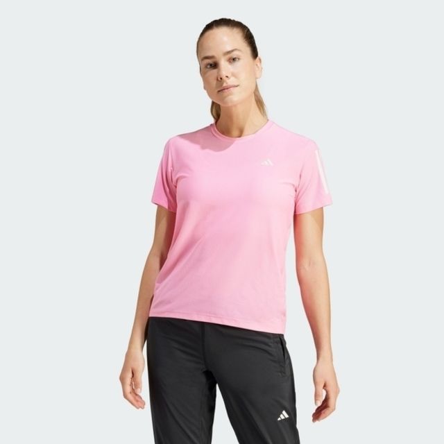 ADIDAS 愛迪達  OTR B Tee IN1592 女 短袖 上衣 運動 慢跑 路跑 反光 訓練 吸濕排汗 透氣 粉紅